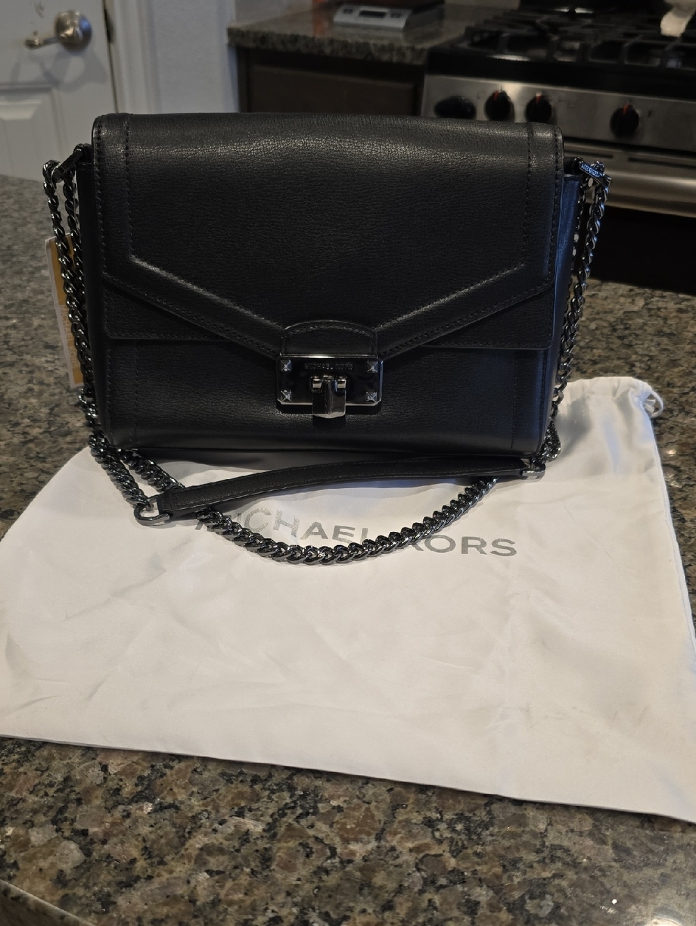 Michael Kors Black Kinsley Shoulder Flap